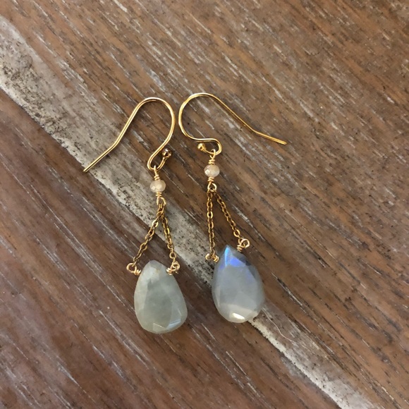 Avindy Gemstone Drop Earrings - Picture 2 of 3